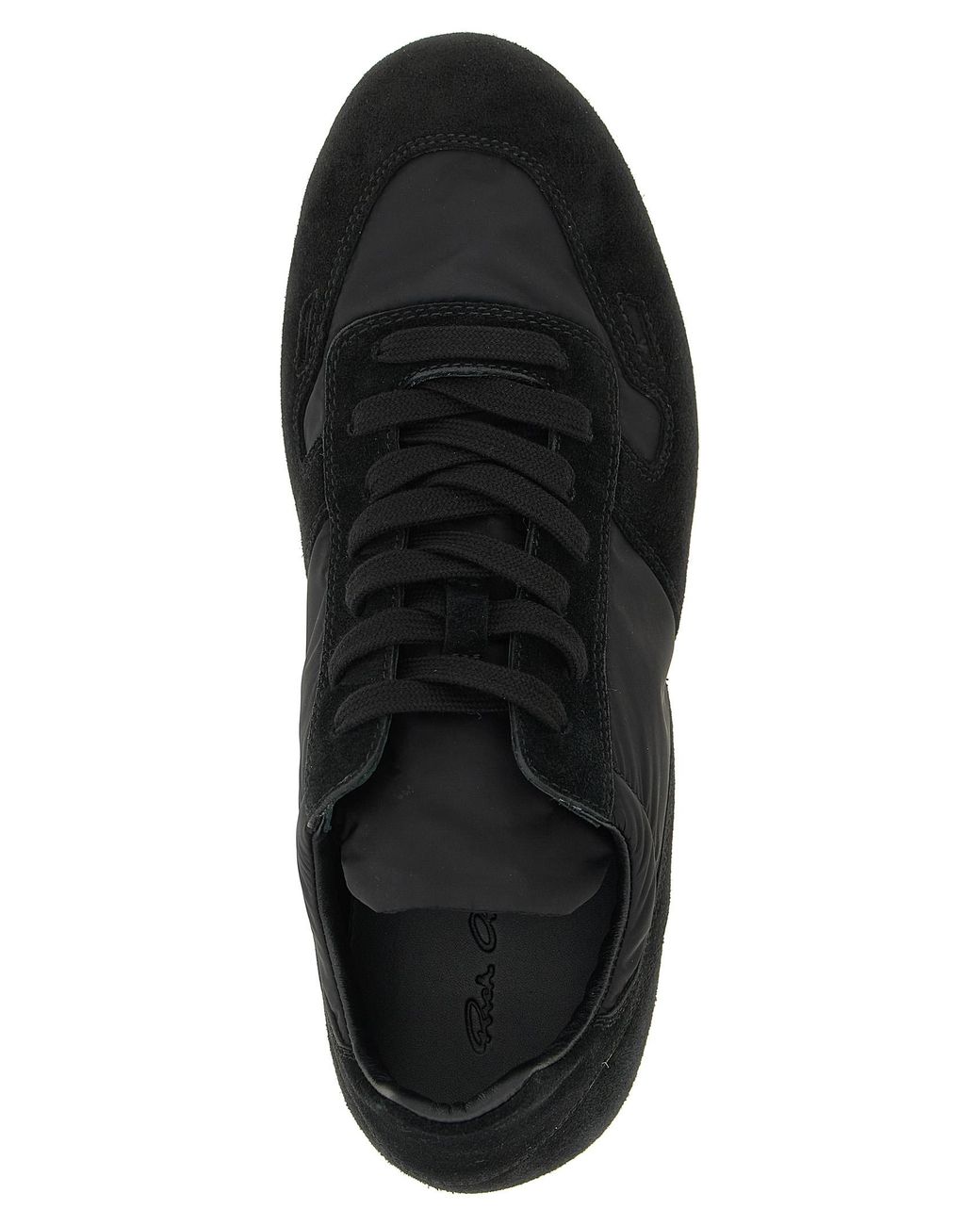 Rick Owens Black Calfskin Athletic Sneakers for men