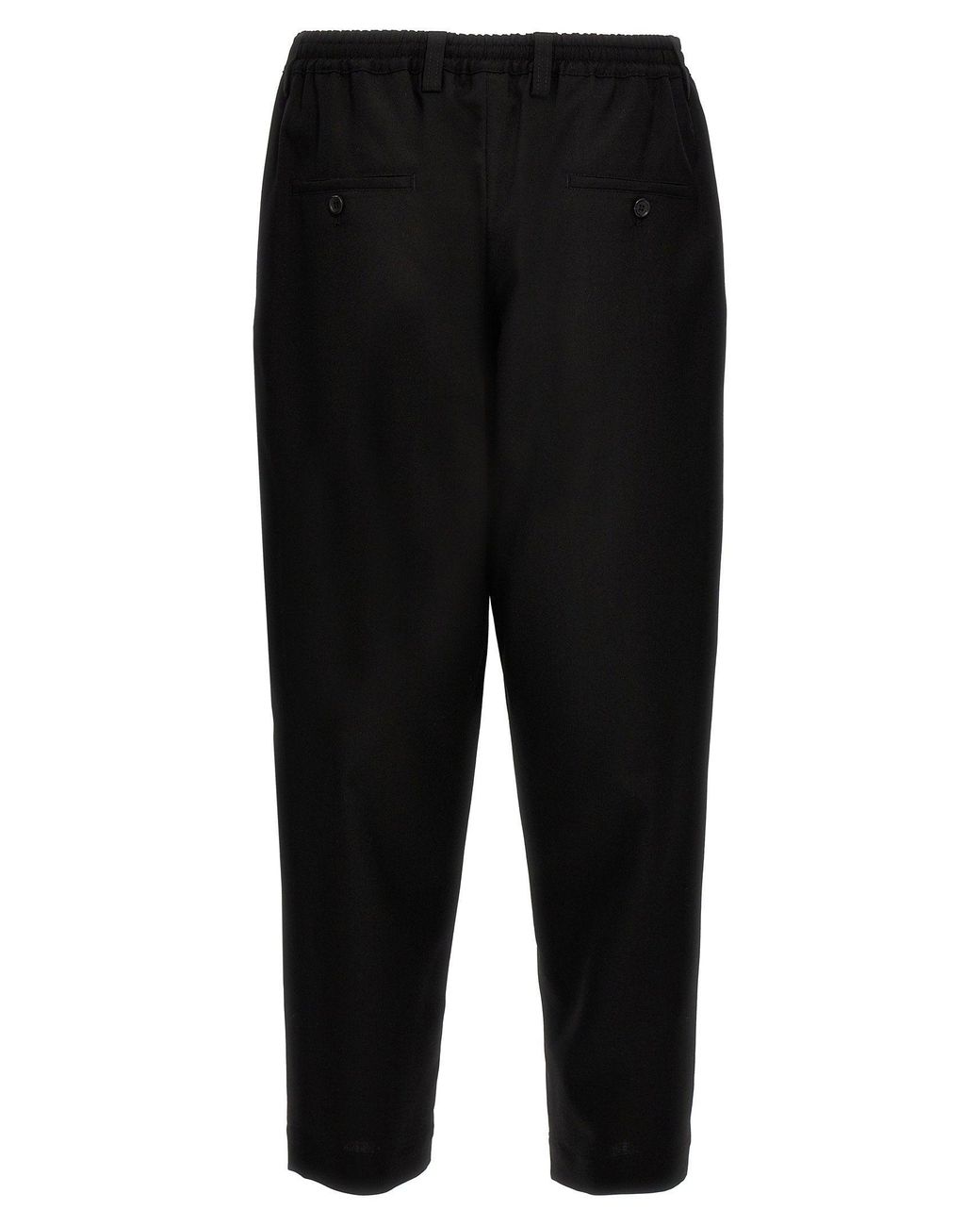 Marni Black Tropical Wool Cropped Trousers