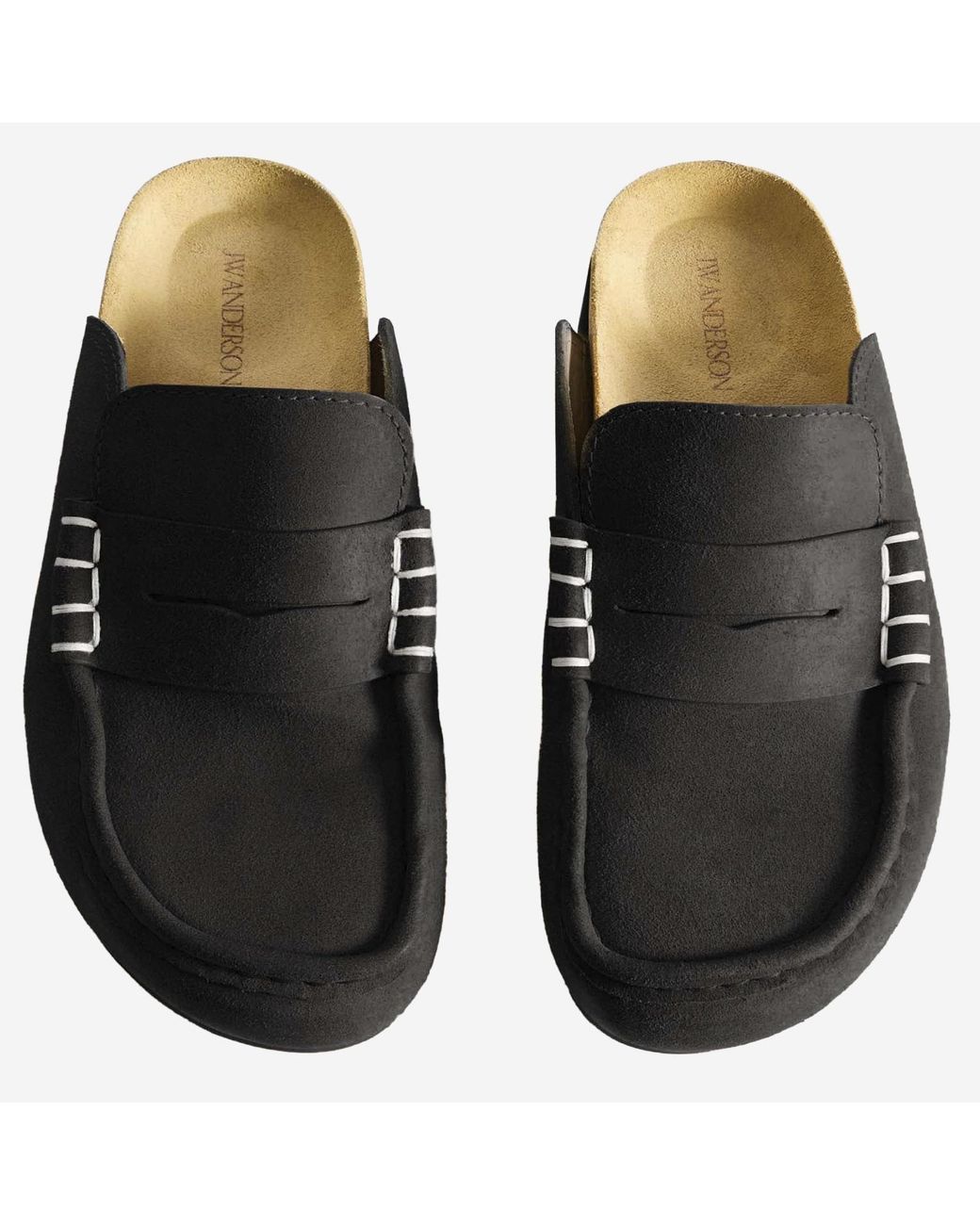 J.W. Anderson Black Suede Mule Loafers