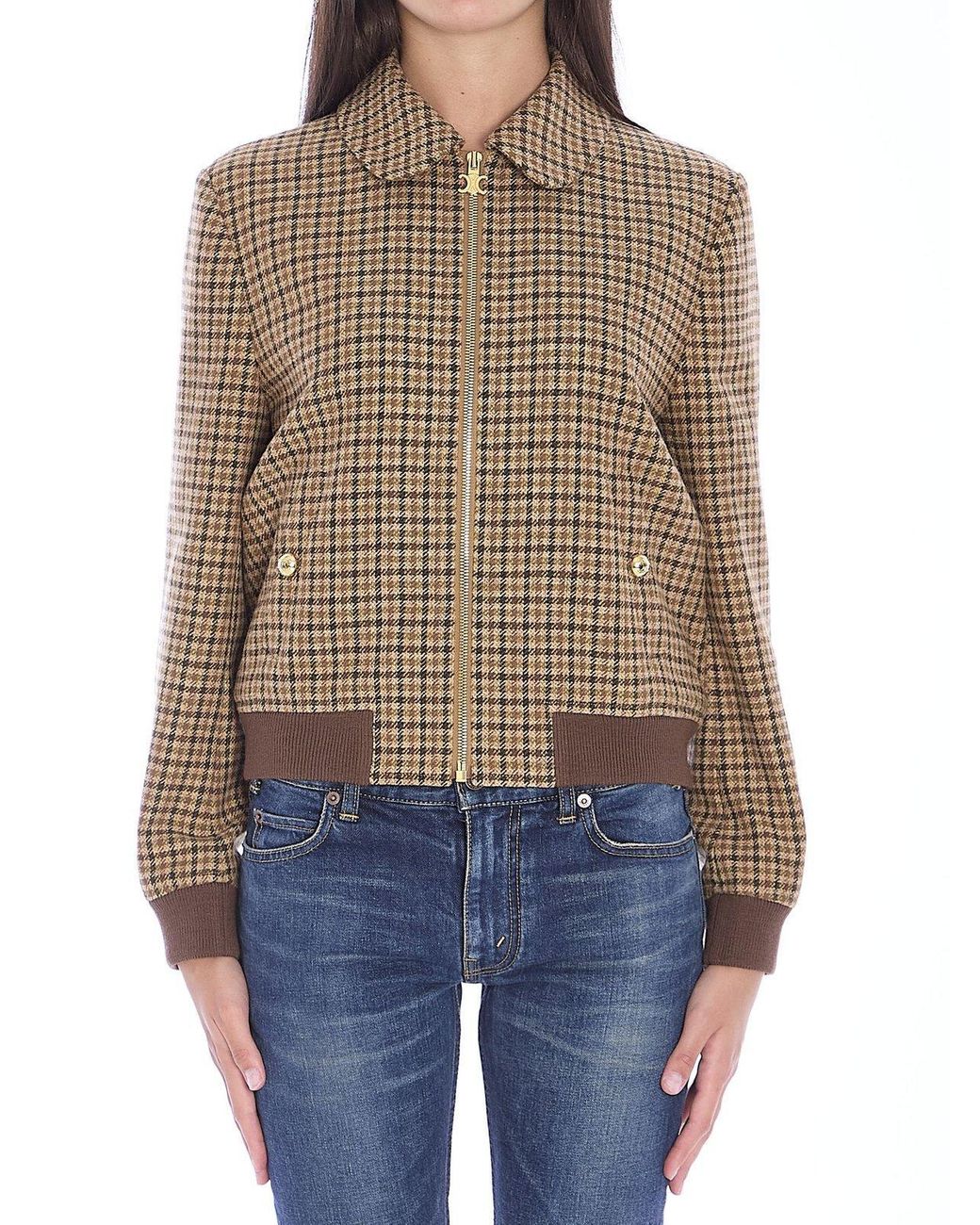 Celine Chelsea Blouson Jacket in Blue | Lyst