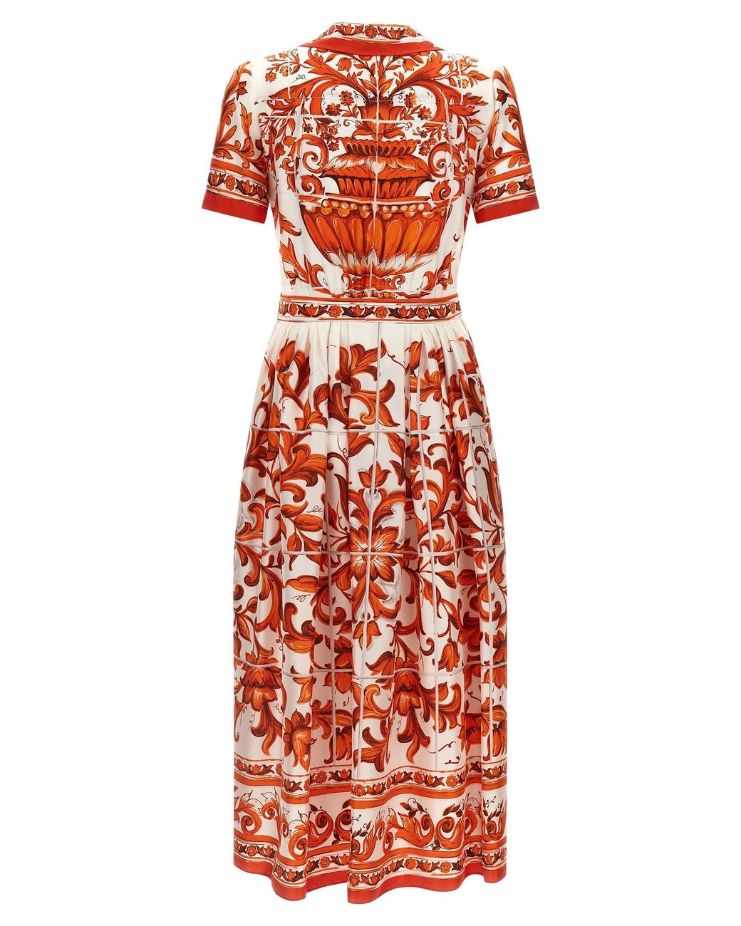 Dolce & Gabbana Red 'Maiolica' Print Dress