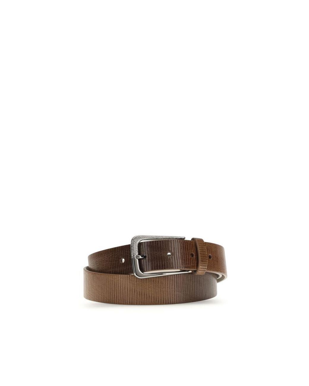 Brunello Cucinelli Brown Calf Leather Bos Taurus Regular Belt