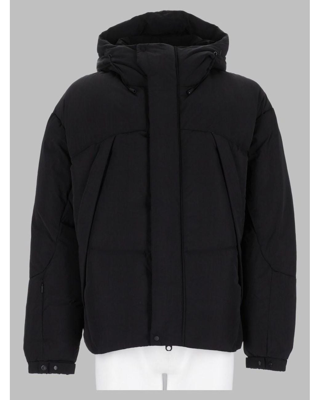 JG1 Black Nylon Hooded Jacket Polyamide for men