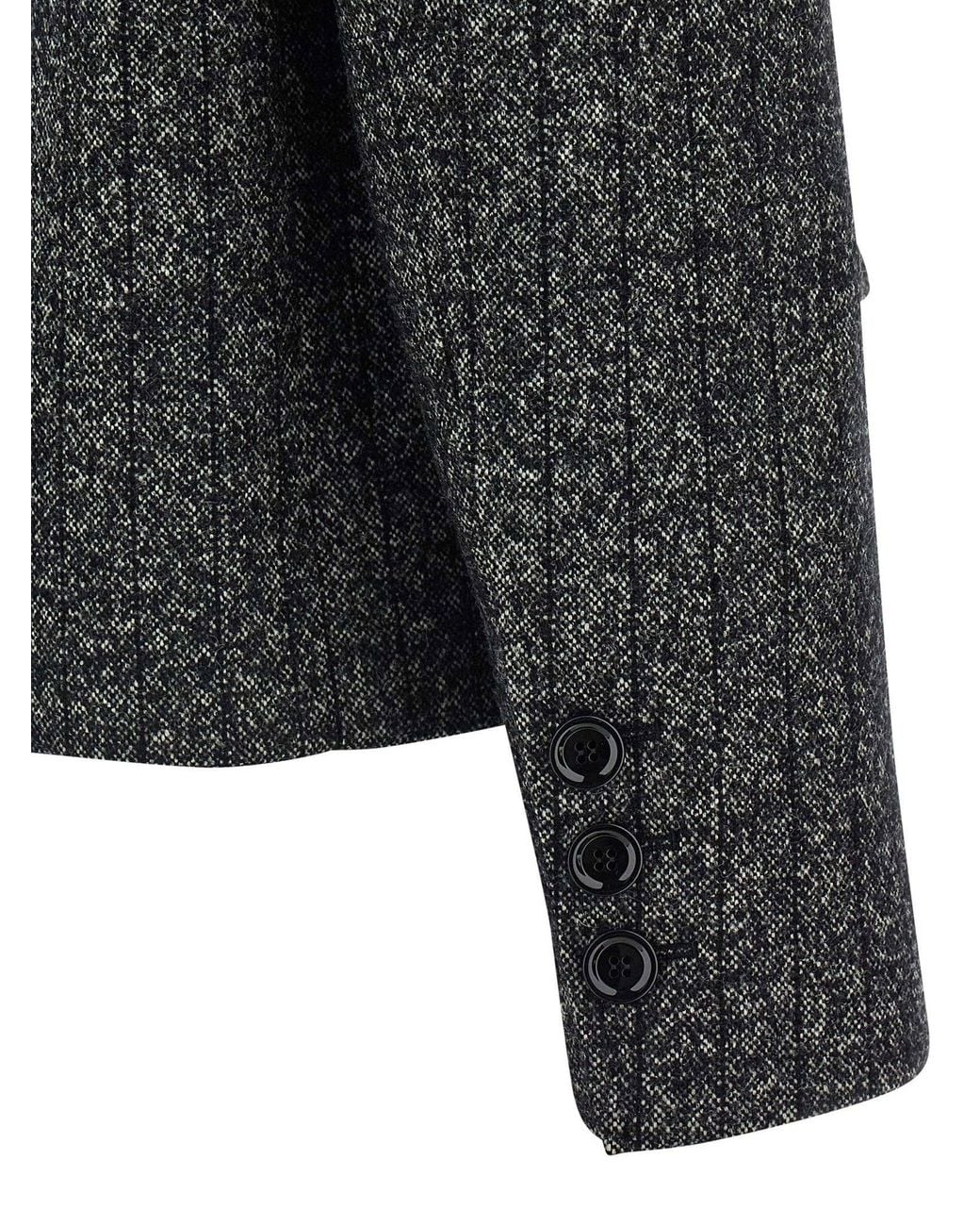 Dolce & Gabbana Black Dolce & Gabbana Double-Breasted Wool Blazer