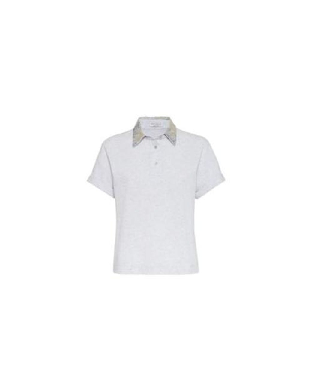 Brunello Cucinelli White Light Short Sleeve Shirt