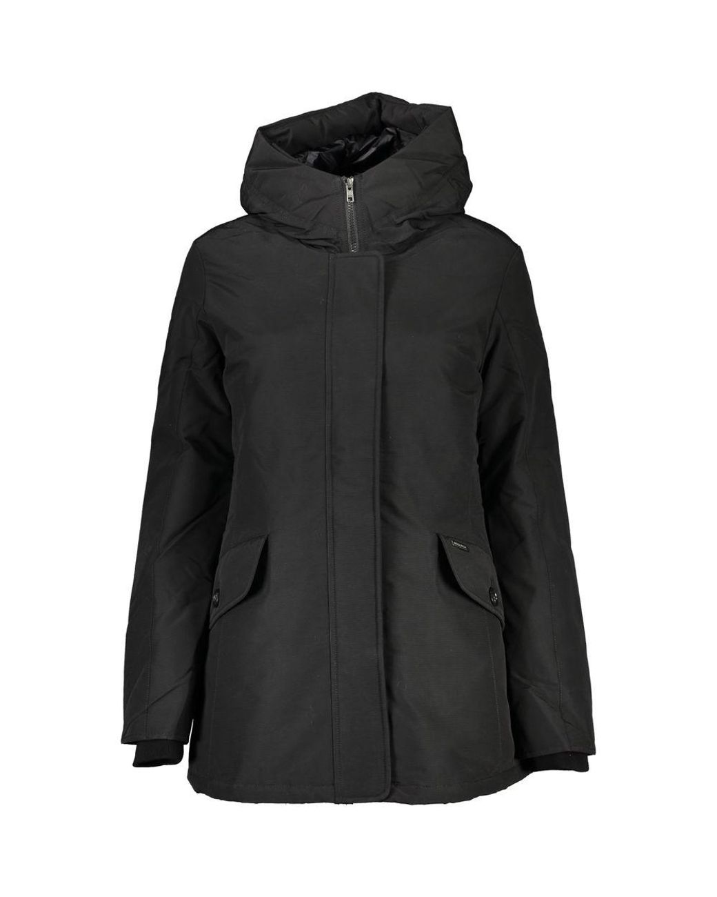 Woolrich Black Cotton Jackets & Coat