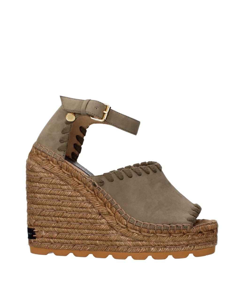 Stella McCartney Brown Leather Wedge Sandals