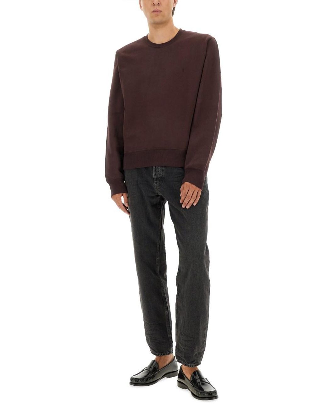 Saint Laurent Purple Cassandre Sweatshirt Cotton Sweater for men