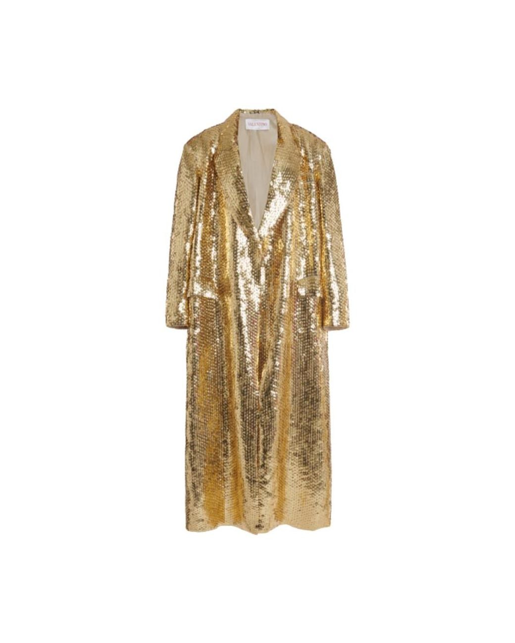 Valentino Garavani Metallic Oversized Sequined Organza Coat Sand 2B0Mr00S7Wm_S69 Cream,Tan Clothing