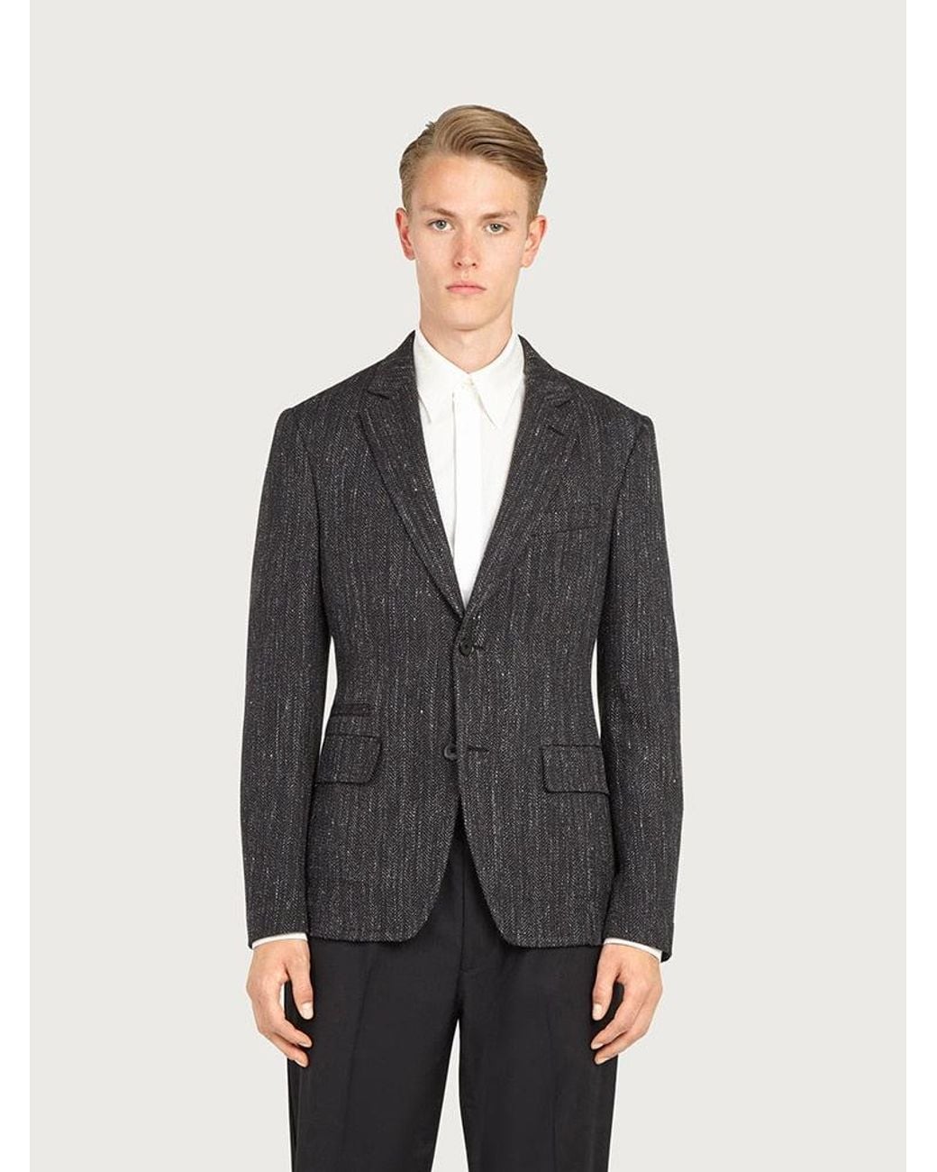 Ferragamo Gray 2 Buttons Jacket Clothing for men