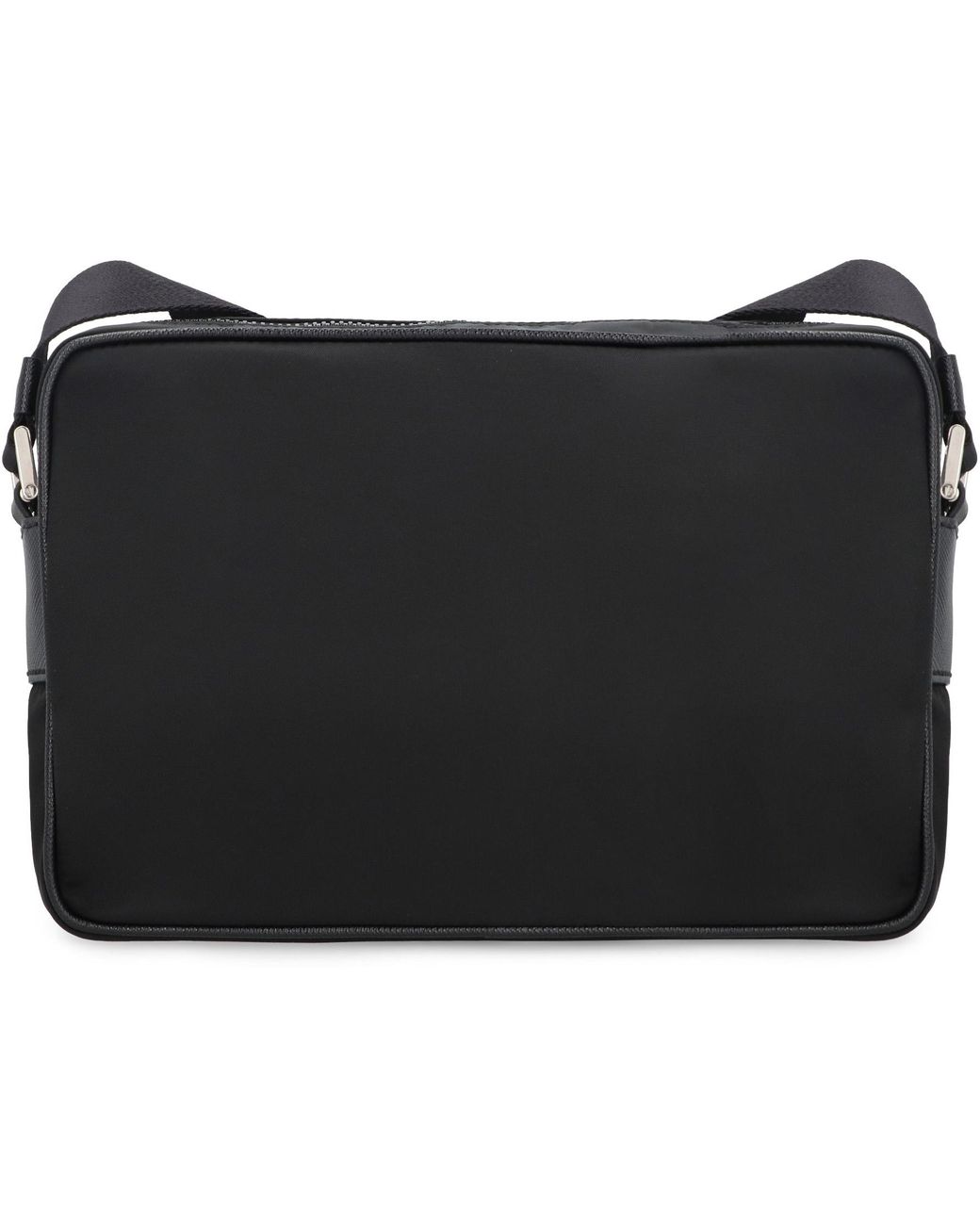 Prada Black Messenger Bag Re-Nylon Calf Leather for men