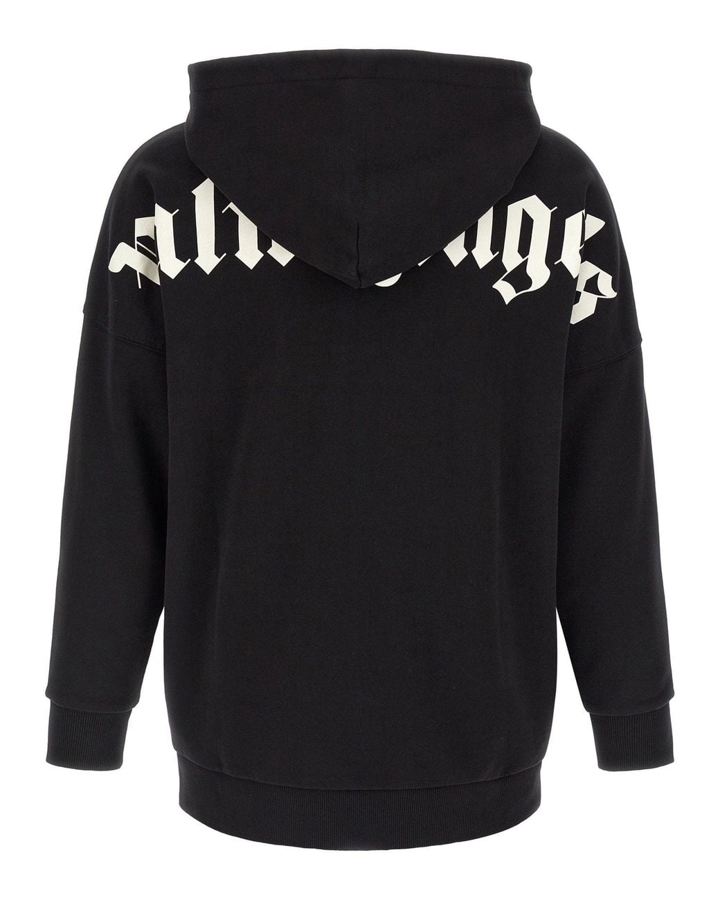 Palm Angels Blue Logo-Printed Brushed Cotton Hoodie