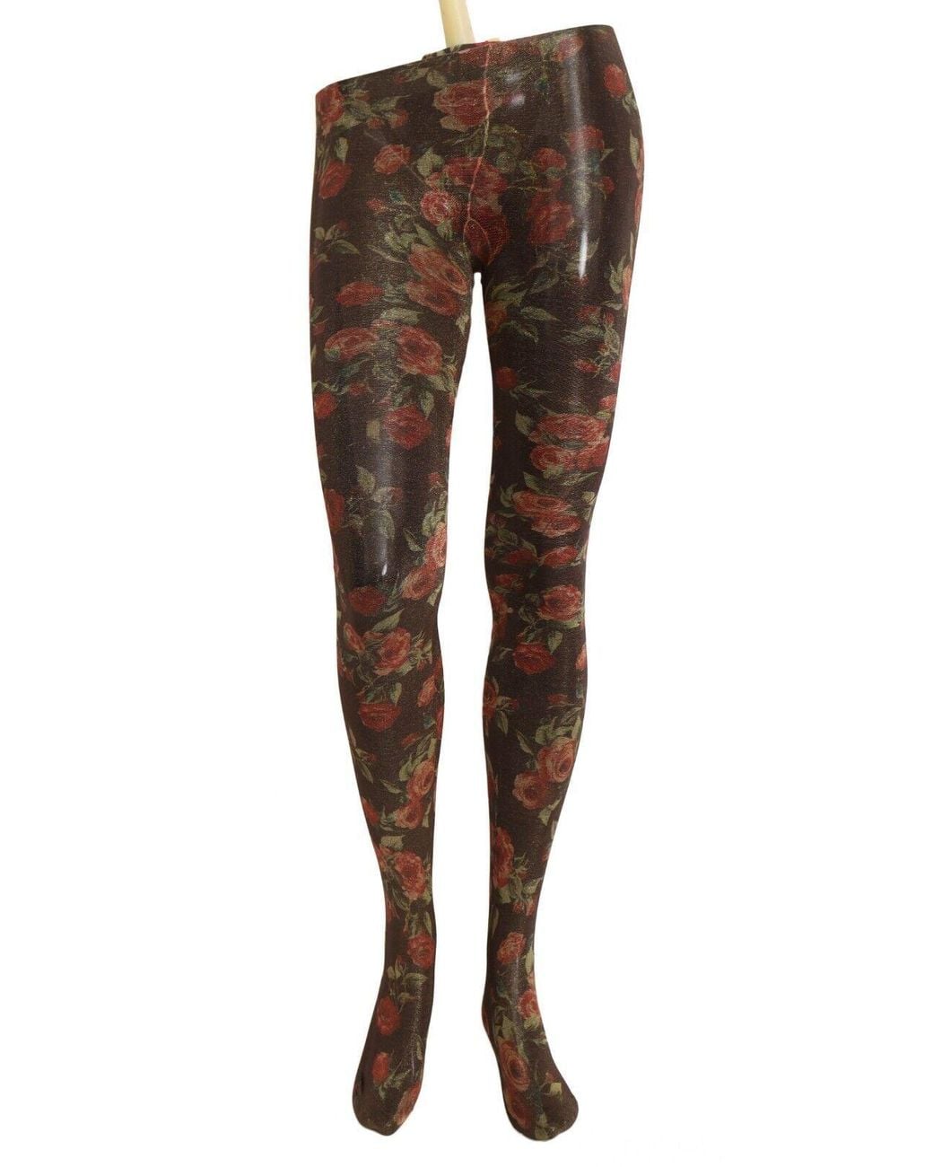 Dolce & Gabbana Red Dolce & Gabbana Floral Print Nylon Leggings
