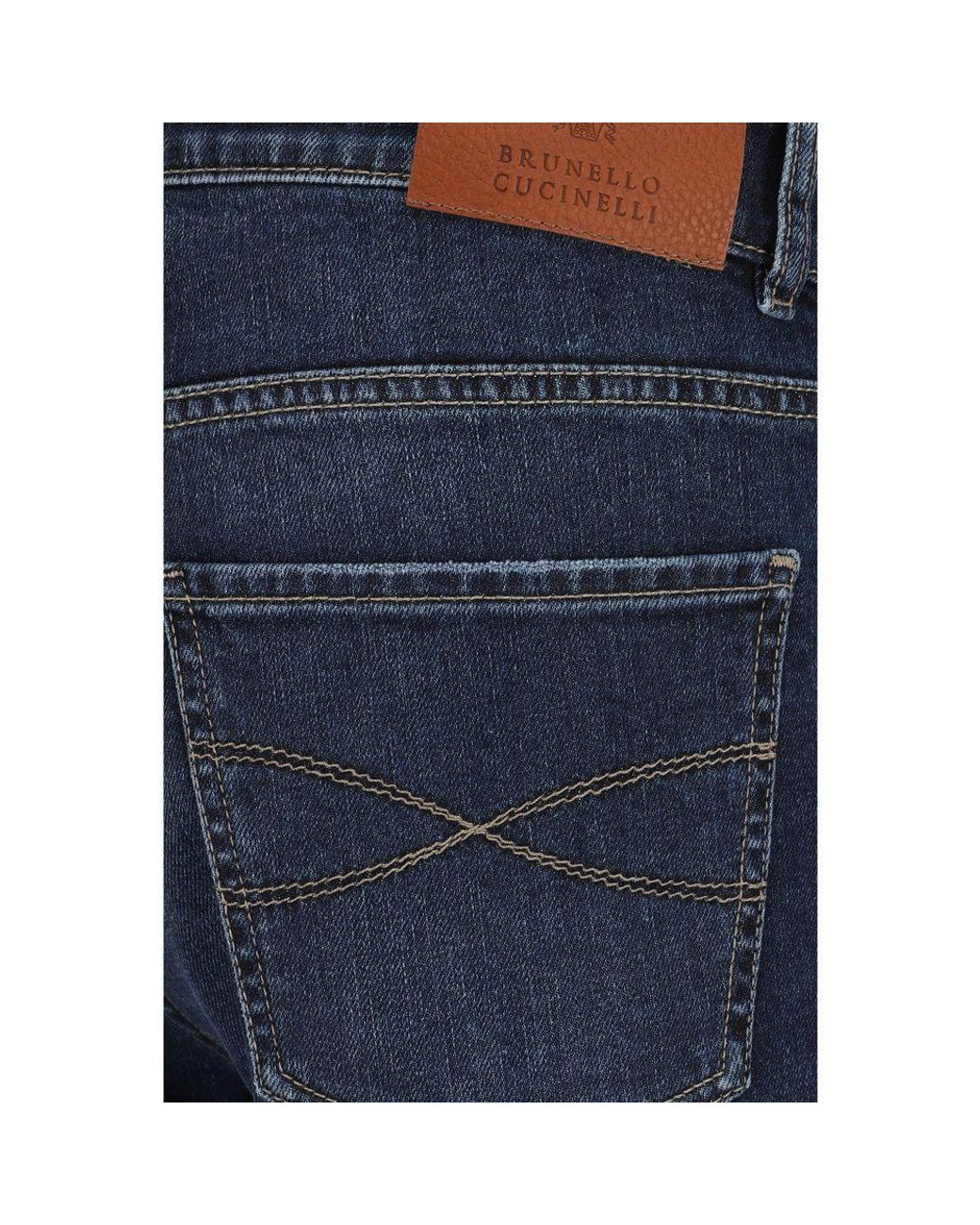 Brunello Cucinelli Blue Straight Jeans for men
