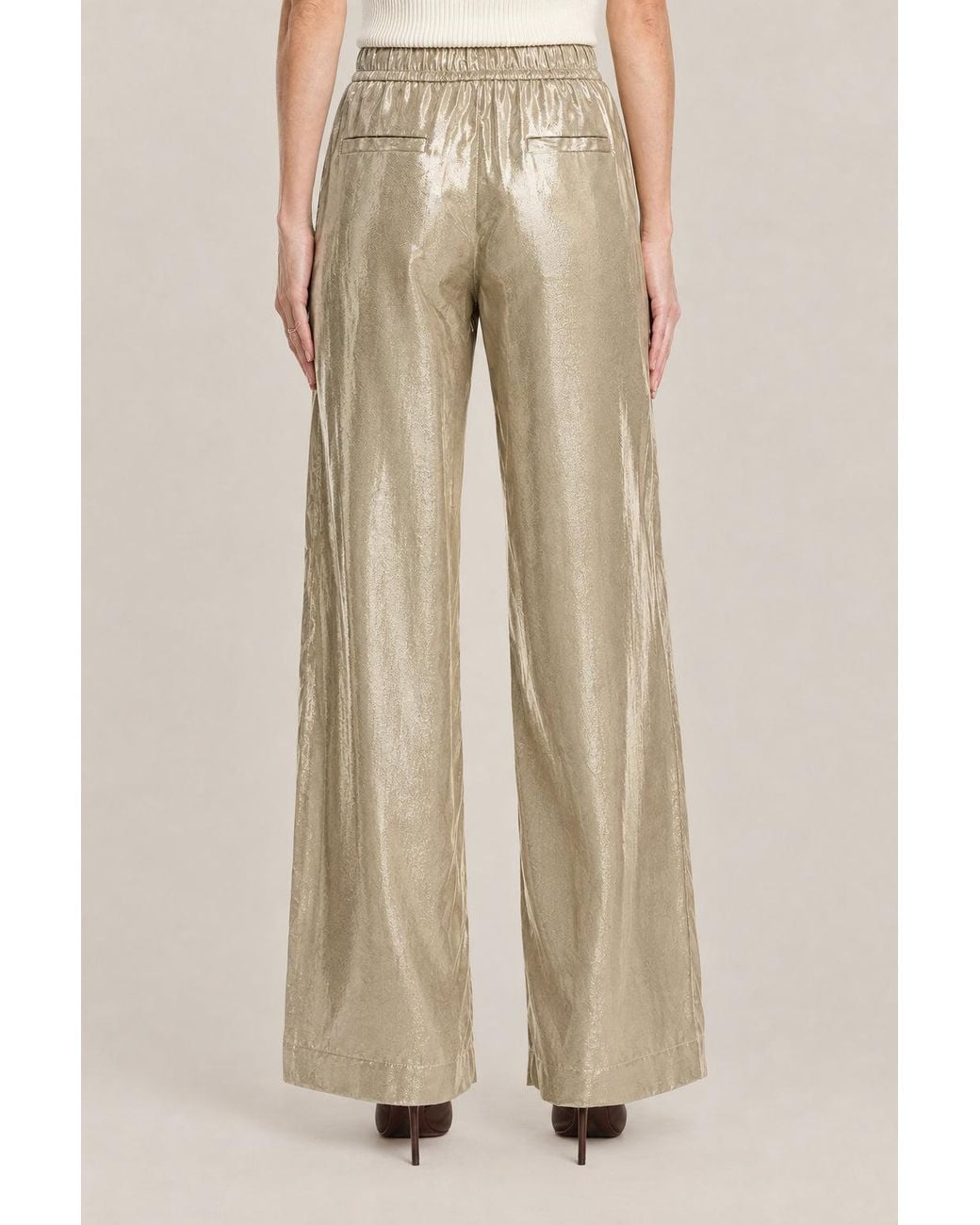 Brunello Cucinelli Natural Hazel Wide Leg Trousers