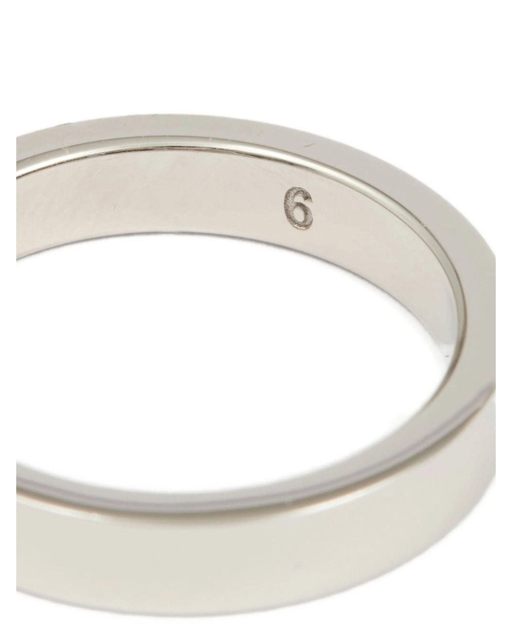 Maison Margiela Metallic Logo-Engraved Sterling Ring