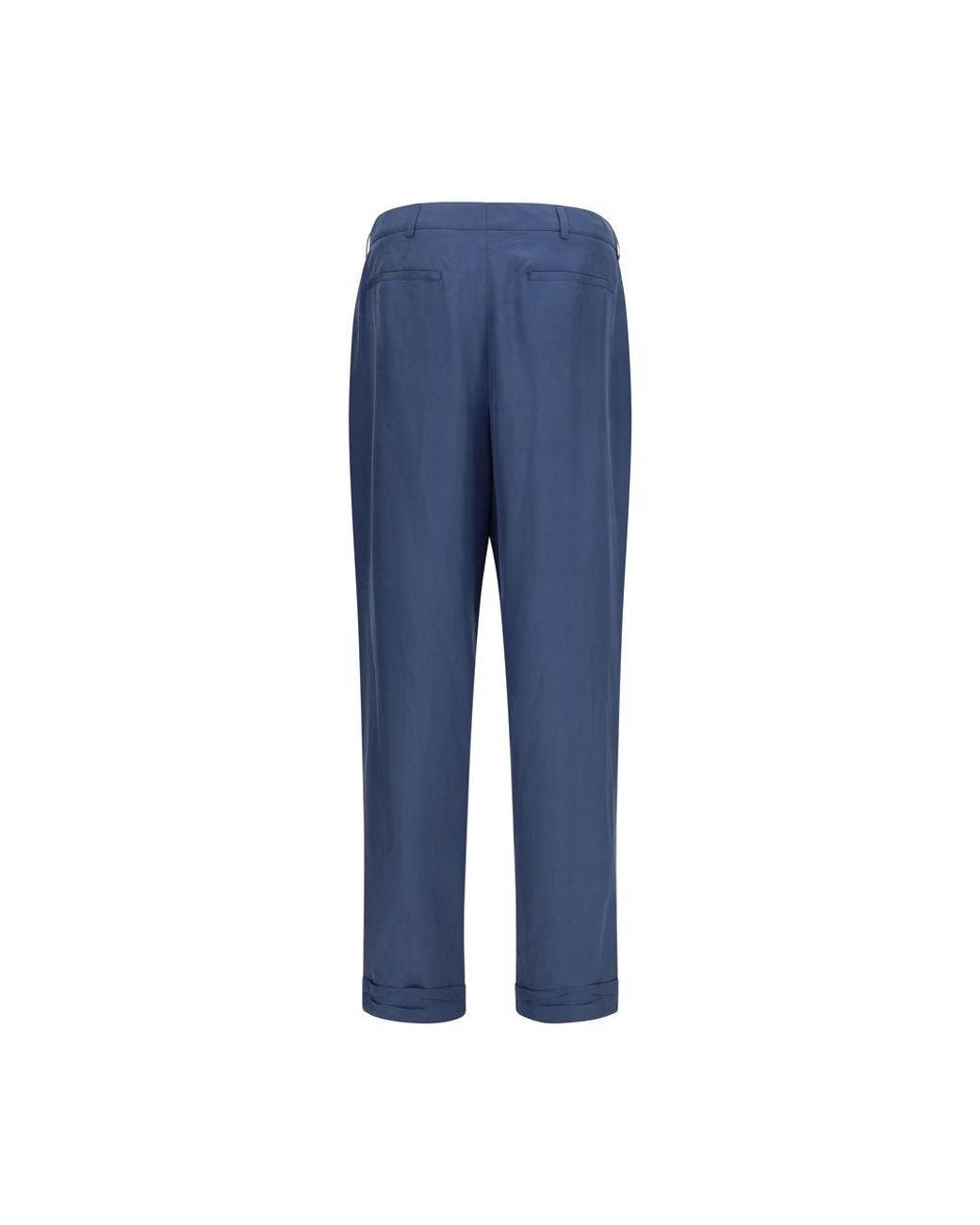Saint Laurent Blue Silk Dress Pants for men