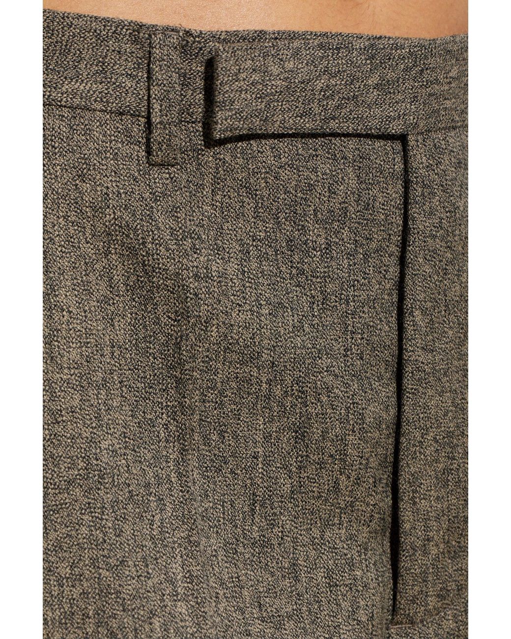 Rick Owens Gray Wool Wide-Leg Trousers