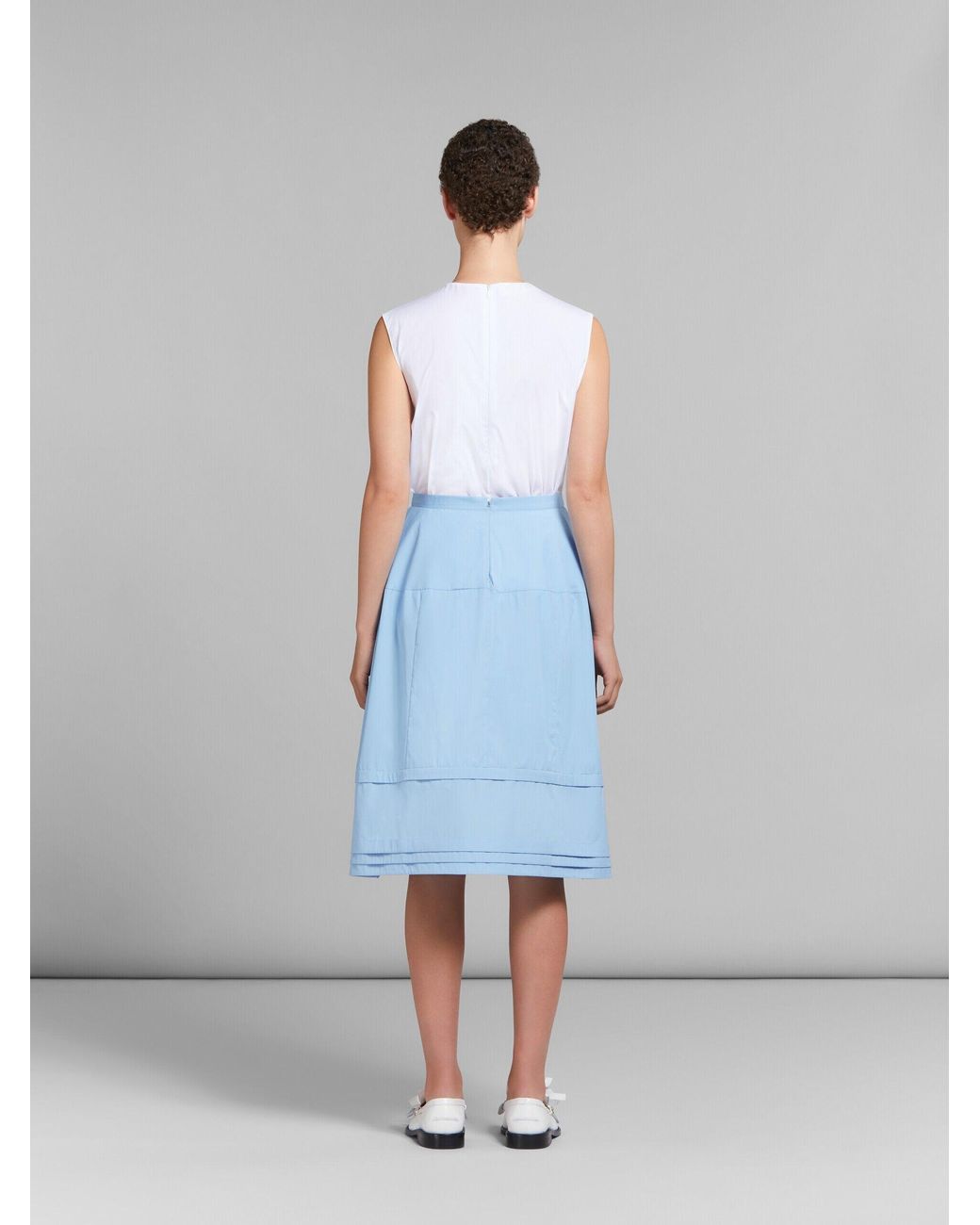 Marni Blue Iris A-Line Skirt
