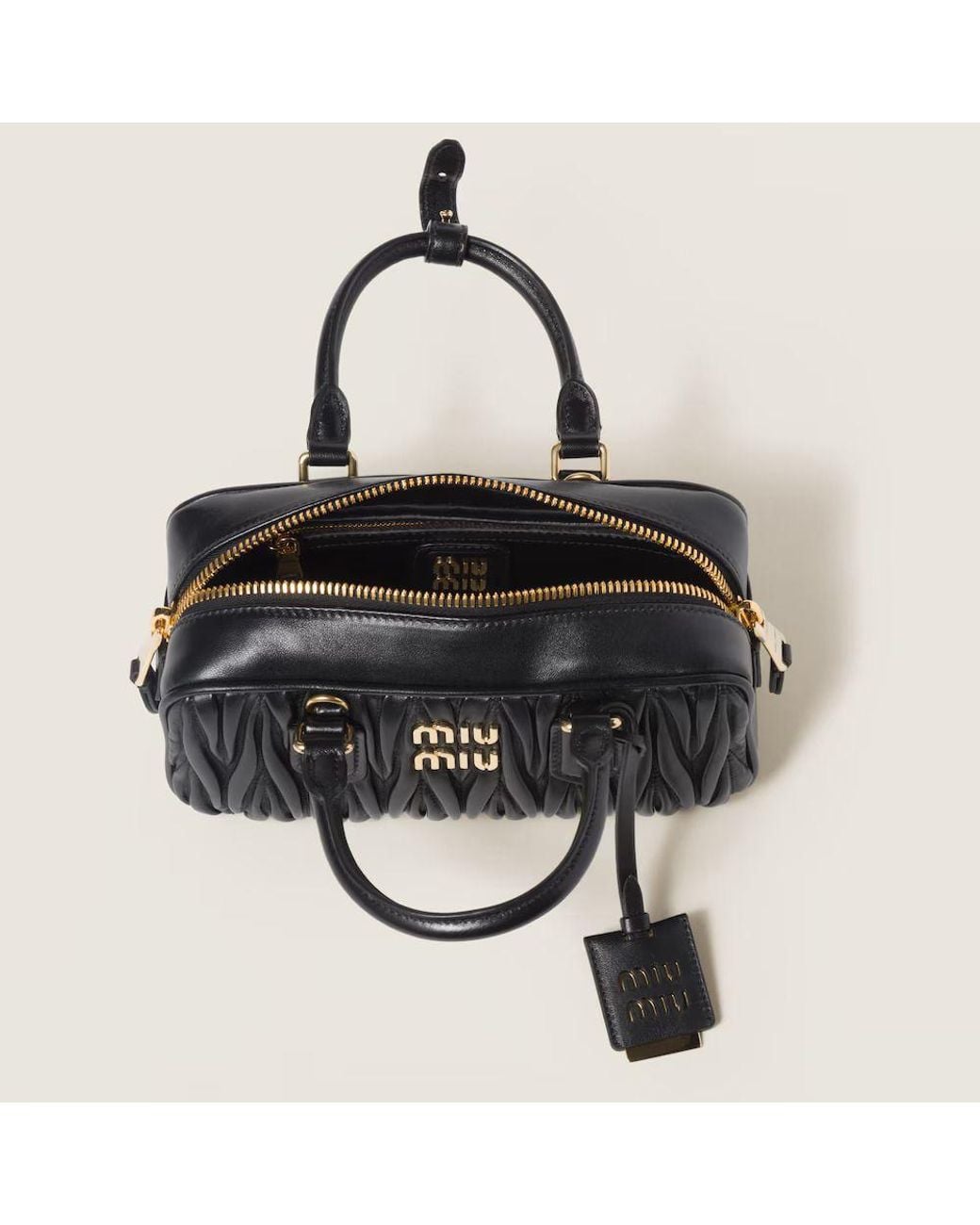 Miu Miu Black Miu Miu Matelassé Top Handle Bag