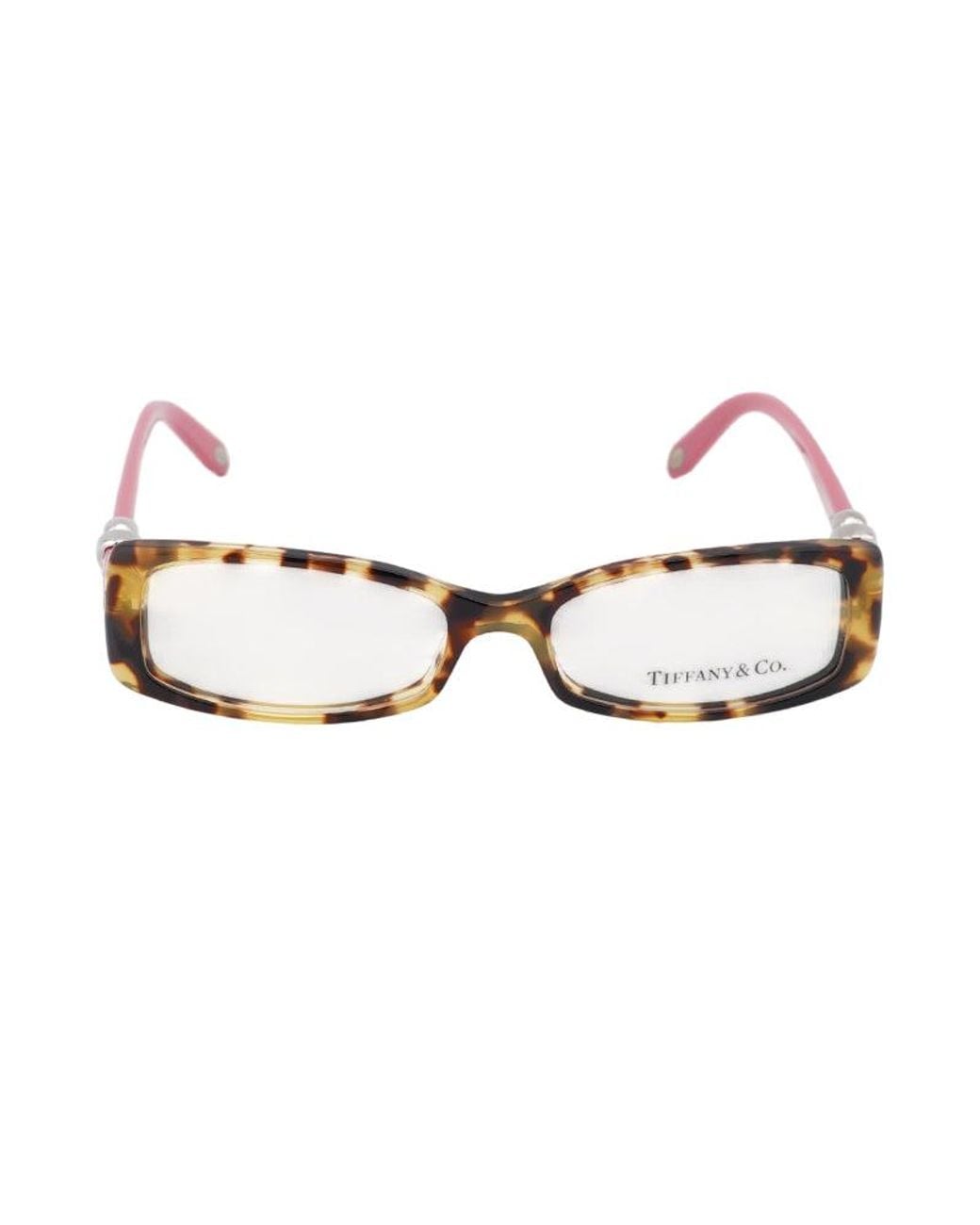 Tiffany & Co Red Eyeglasses Rectangle Full Rim, Light Havana- Frame And Clear Demo Lenses Lens Tf20168064 Sunglasses