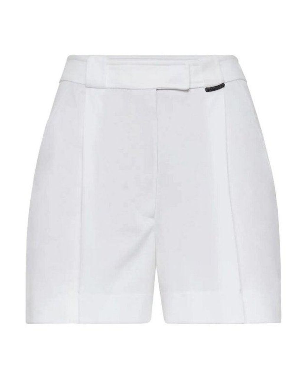 Brunello Cucinelli White Tailored Cotton Shorts