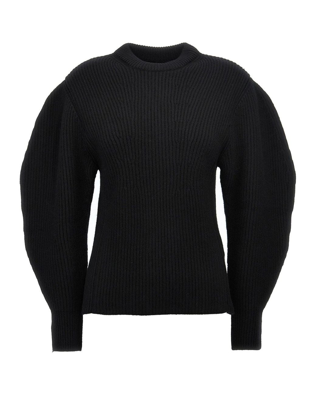 Jil Sander Black Ribbed Wool Sweater