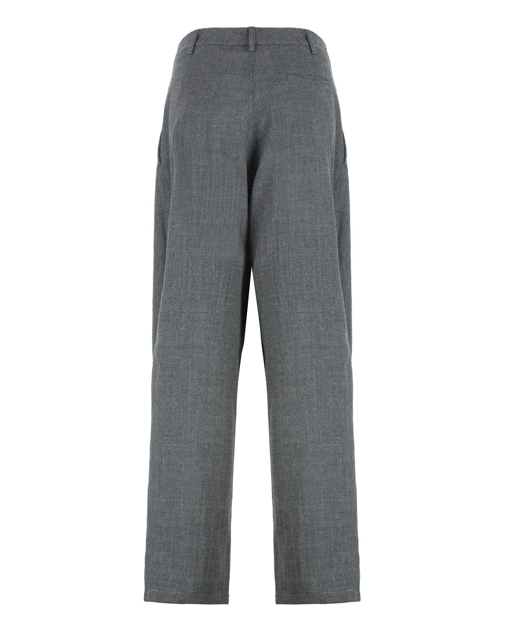 DARKPARK Gray Wool Pants With Tapered Cut Wide-Leg Trousers