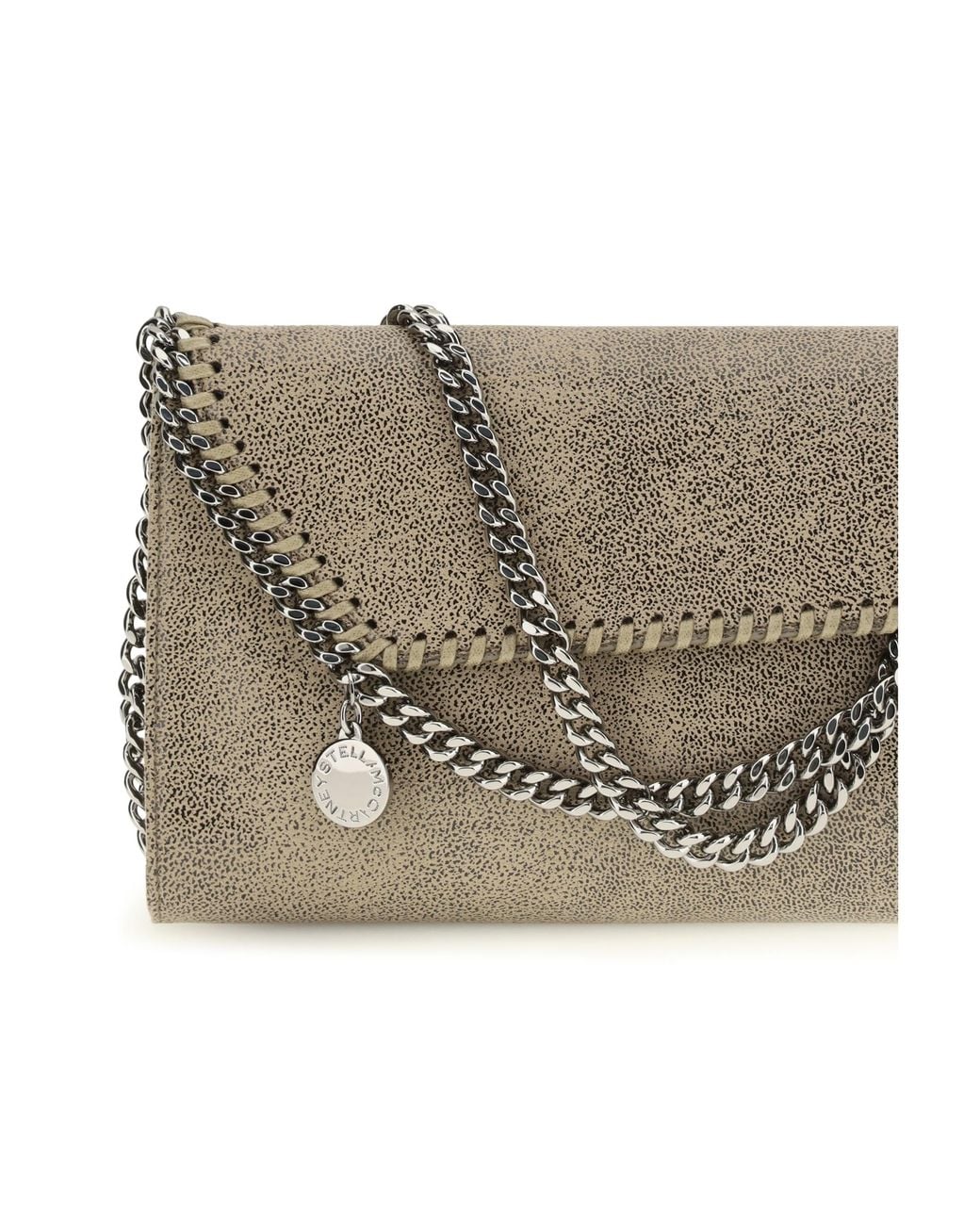 Stella McCartney Gray Chain Wallet Falabella Polyester Bag