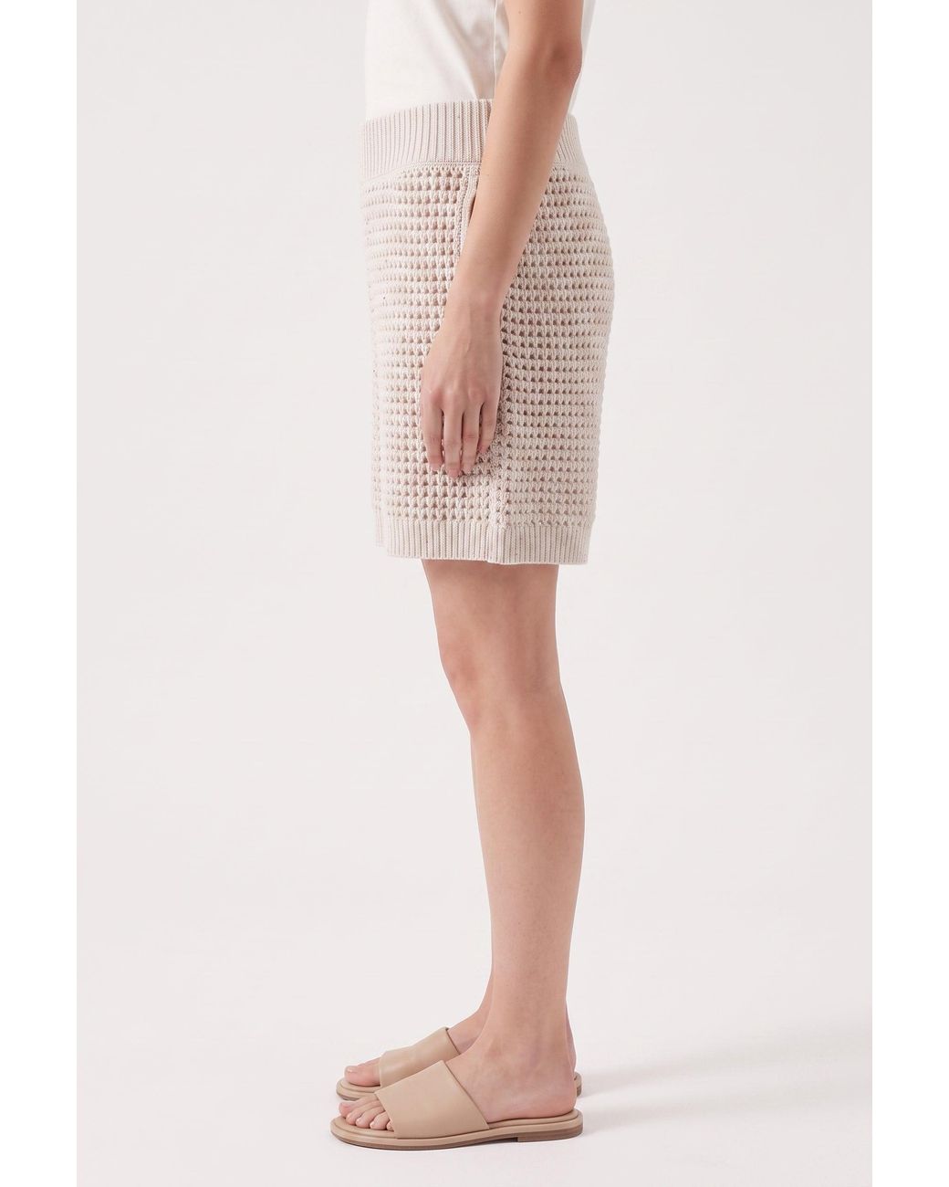 Brunello Cucinelli Natural Off Knit Shorts