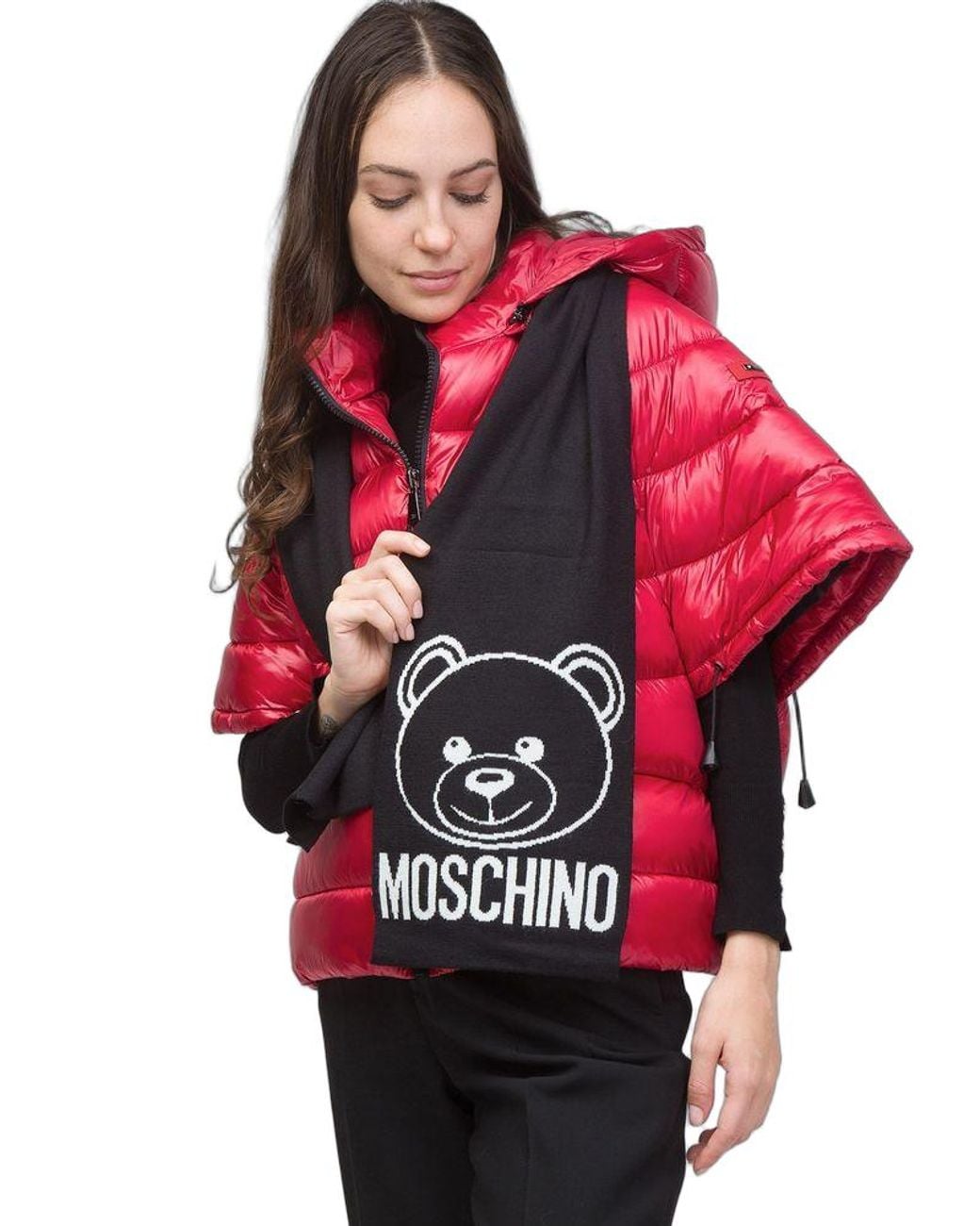 Moschino Red Scarf Wool Accessories