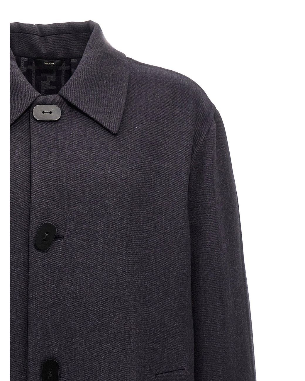 Fendi Blue Double Wool Coat