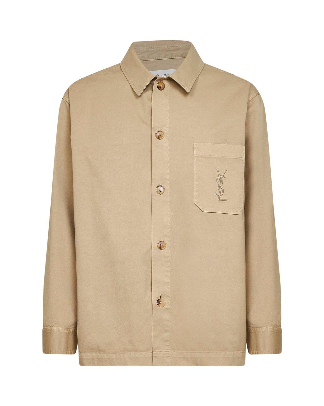 Saint Laurent Natural Certified Cotton Cassandre Overshirt for men