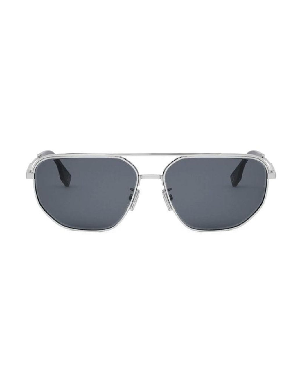 Fendi Metallic Sunglasses Square Full Rim, Shiny Frame And Lens Fe40154U16A for men