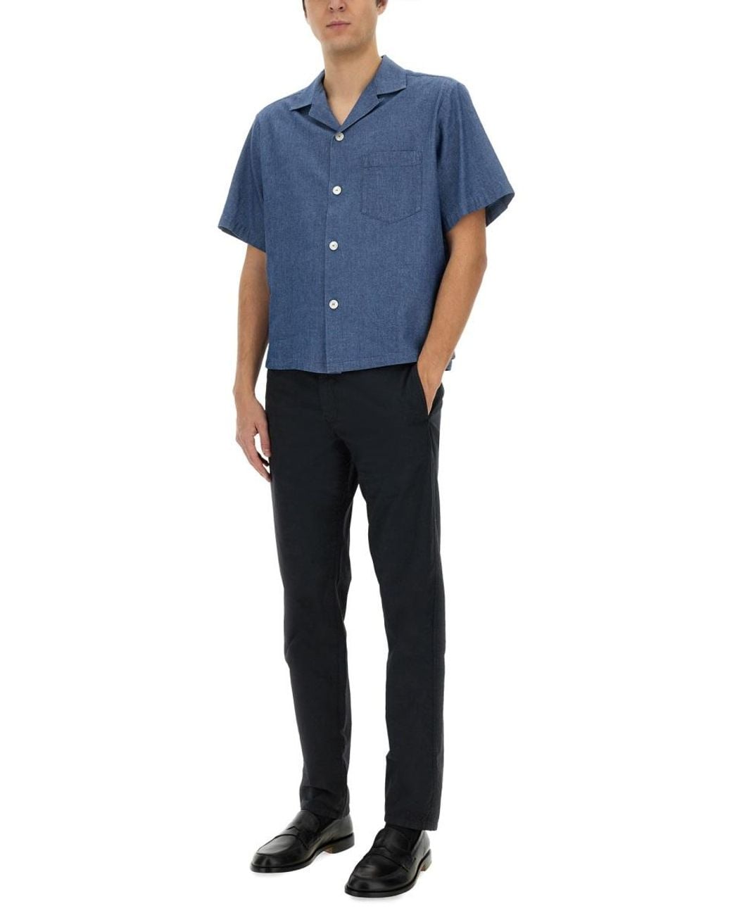 Aspesi Blue Shirt Cotton for men