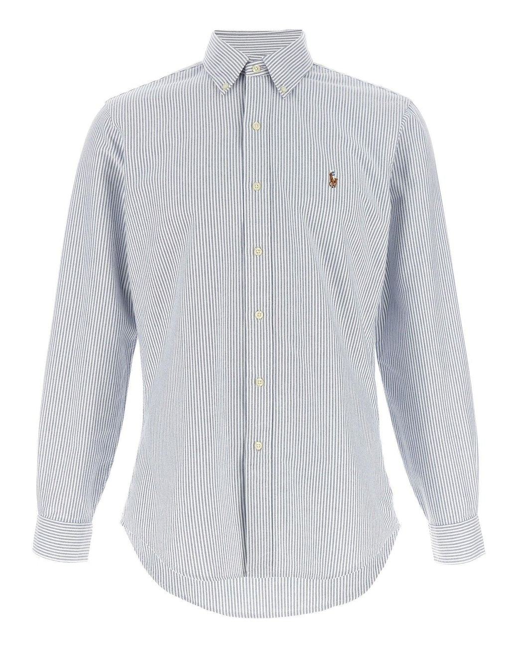 Polo Ralph Lauren White Striped Oxford Cotton Shirt