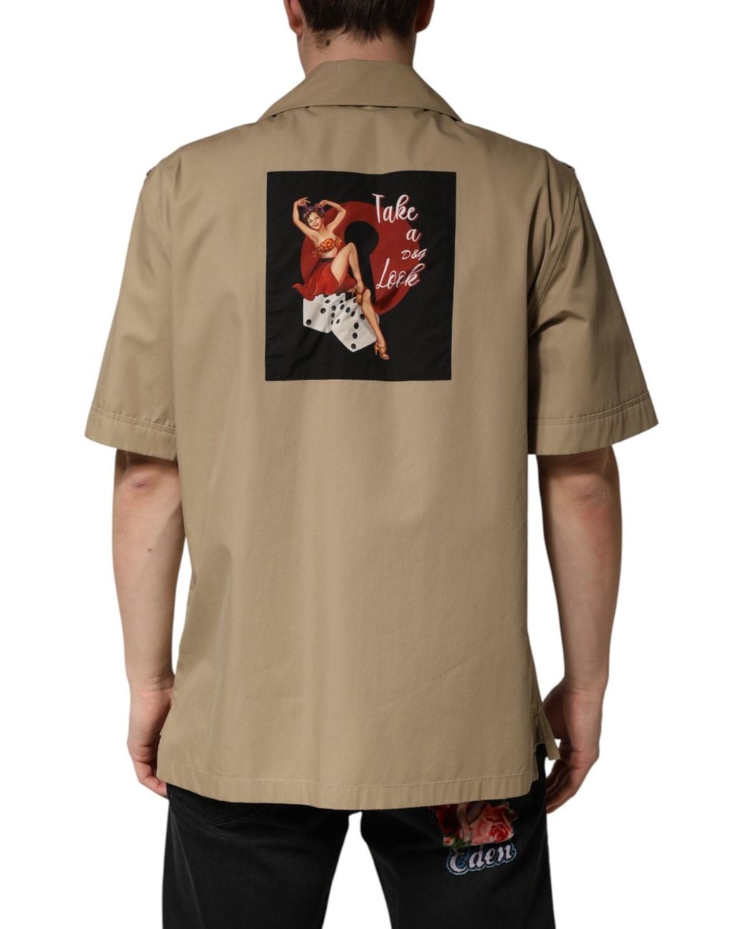 Dolce & Gabbana Natural Pin Up Short Sleeves Casual Shirt Cotton for men
