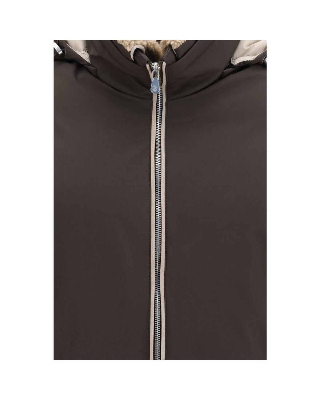 Brunello Cucinelli Gray Brown Polyamide Bomber for men