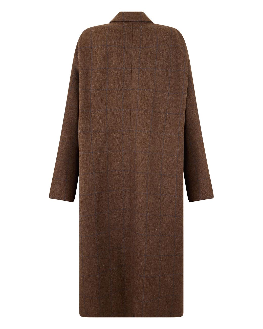 Maison Margiela Brown Long Pinstripe Wool Coat