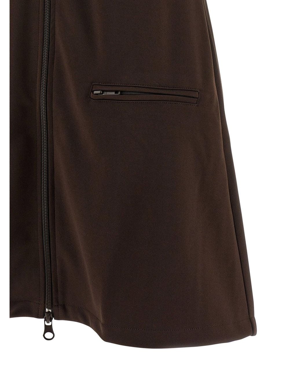 Courreges Brown Logo-Embroidered Interlock Dress
