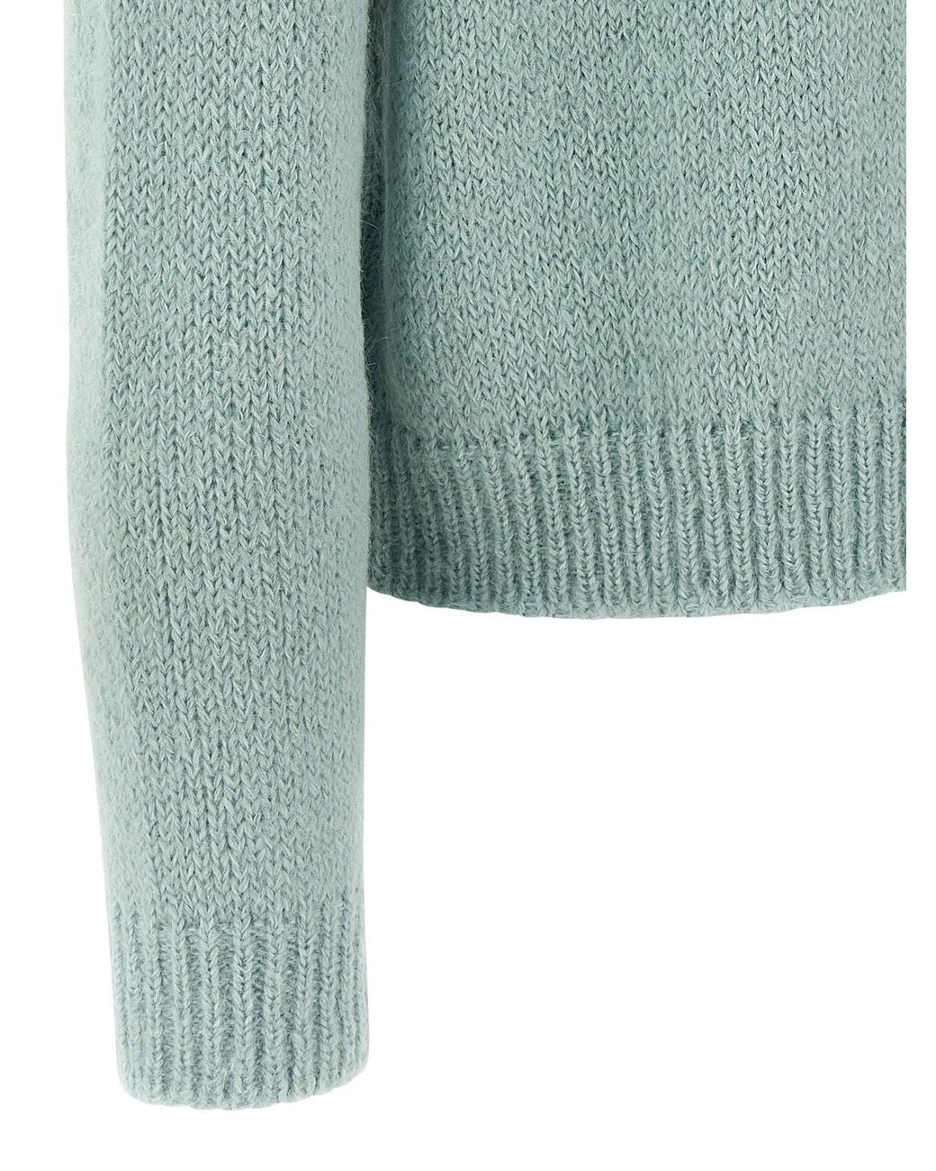 Jil Sander Green Alpaca Wool Blend Sweater