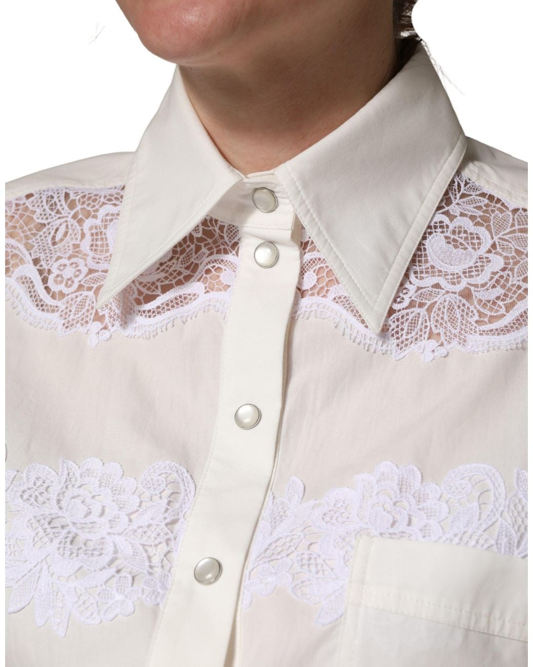 Dolce & Gabbana Gray White Cotton Lace Trim Long Sleeves Jumpsuit