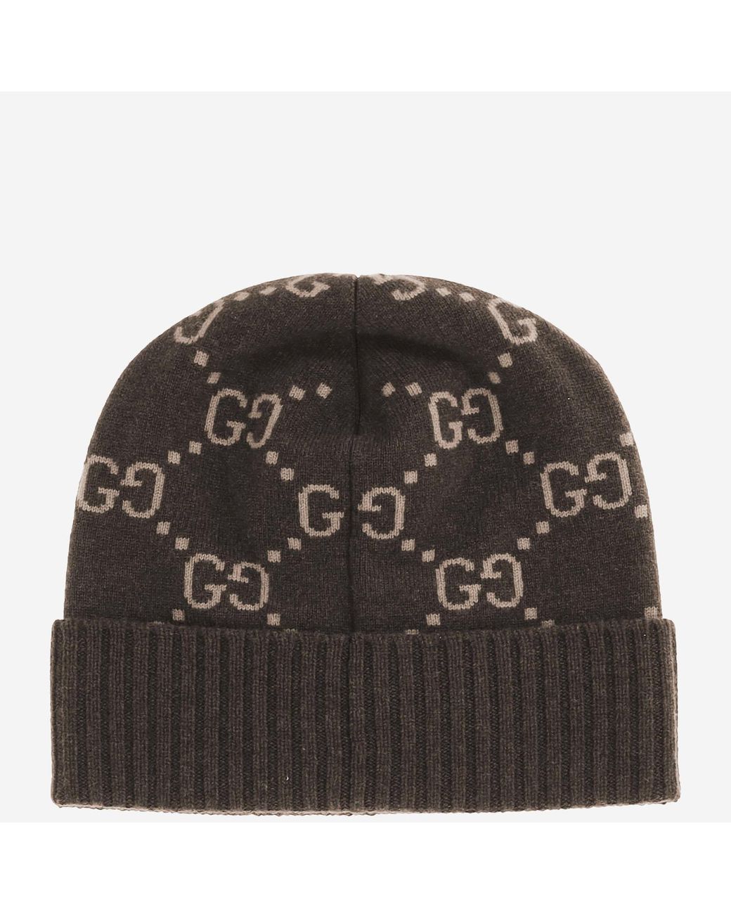 Gucci Black Beanie Gg Cashmere Hat for men