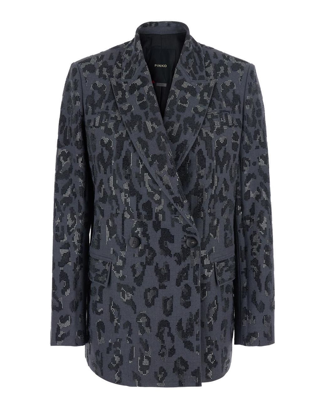 Pinko Black Jacket With Mixed Studs, Polyester Blazers
