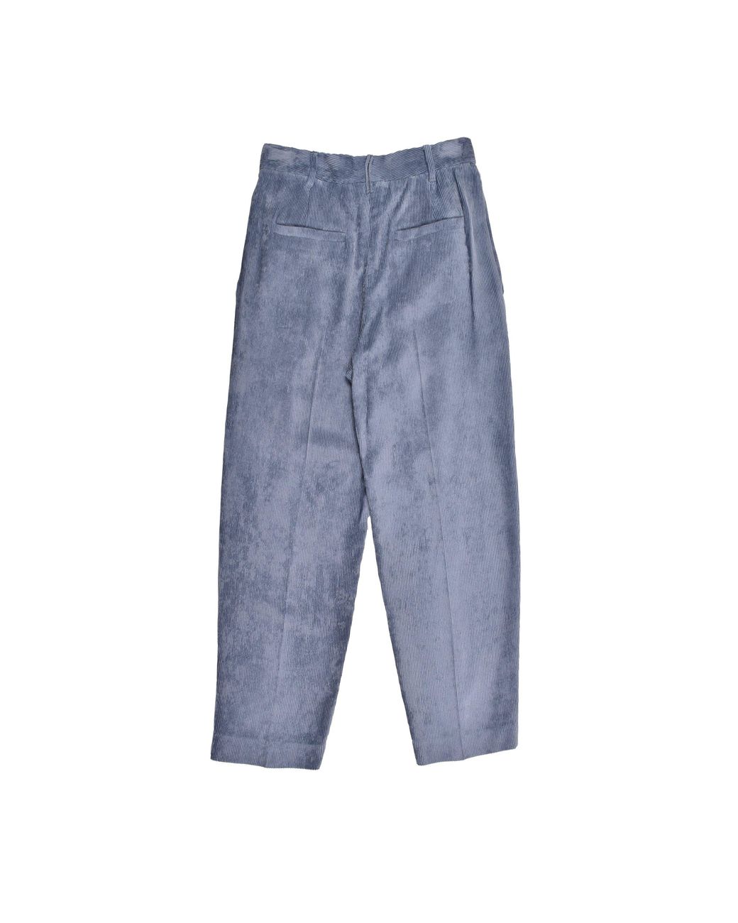Brunello Cucinelli Blue Pleated Corduroy Trousers