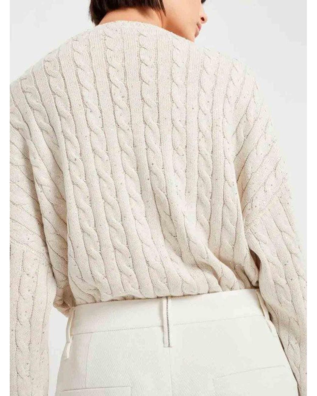 Brunello Cucinelli White Off Wide Leg Trousers