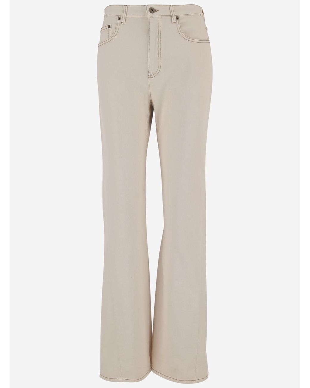 Burberry Natural Cotton Denim Jeans With Logo