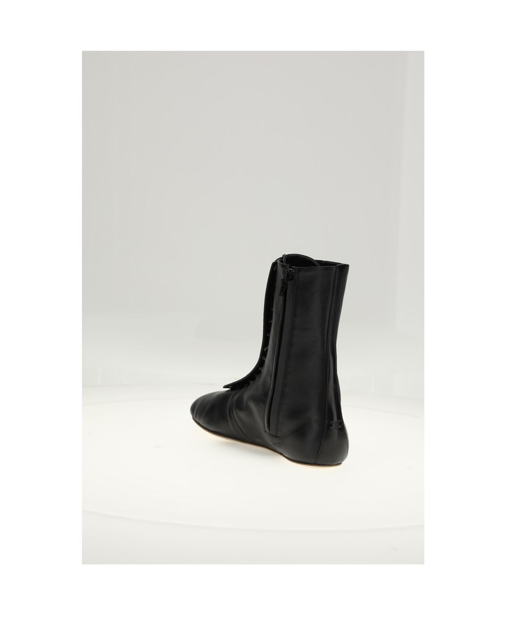 Céline White Lace-Up Boot 05 Upper: Lambskin (Ovis Aries)