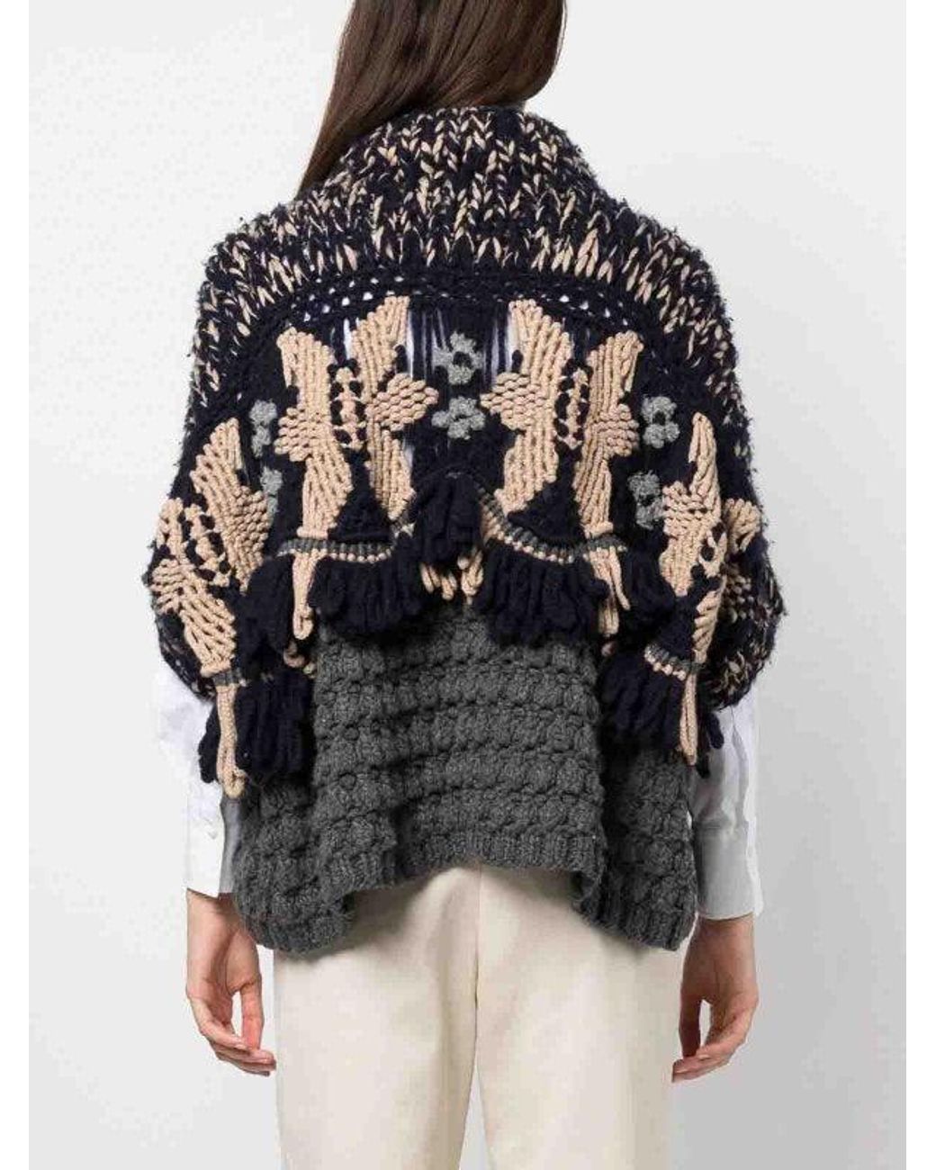 Brunello Cucinelli Black Bicolor Cashmere Sweater