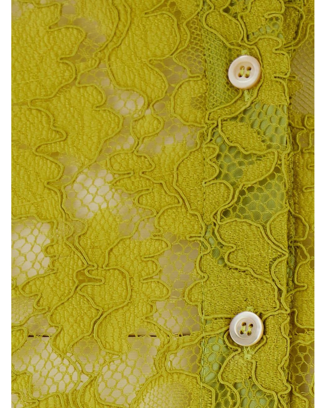 Le Plain Green Shirt Lace Blouses